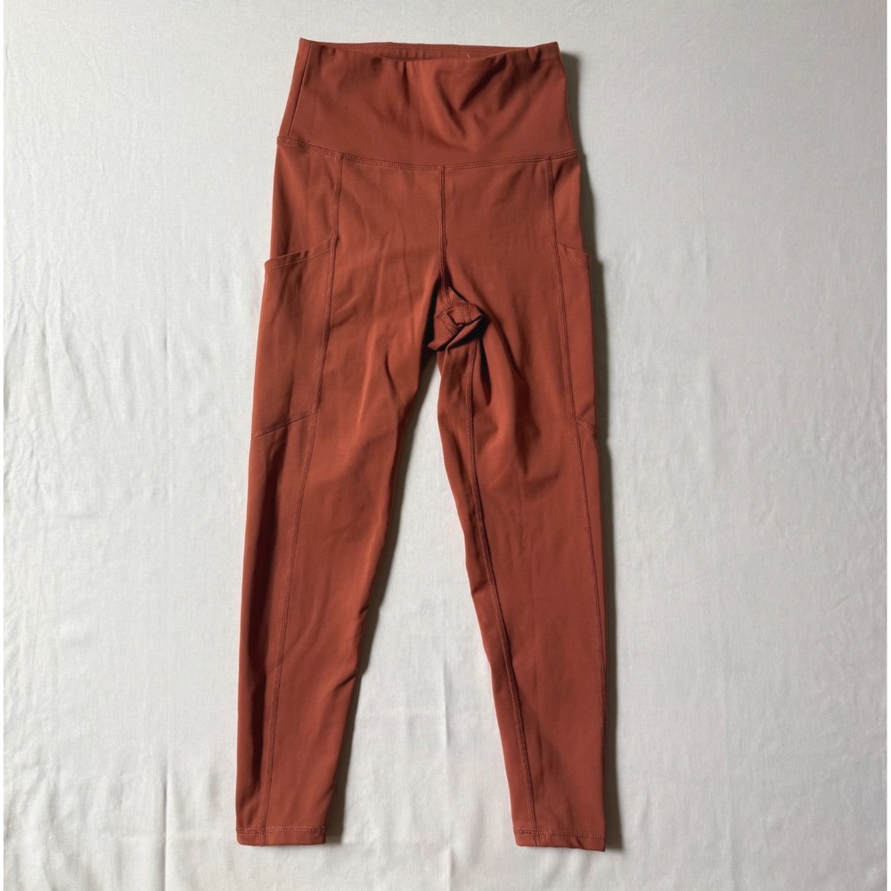 American Eagle Leggings Women's Short Rust High Rise Side Pockets